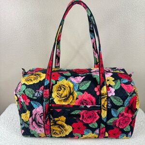 Vera Bradley Havana Rose Large Duffel Bag Travel packable butterfly E